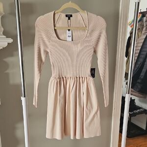 Express Cream Long Sleeve Mini Dress NWT, SIZE SMALL
